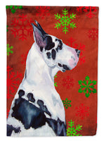 Great Dane Red Green Snowflakes Christmas Flag Canvas House Size