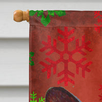 Corgi Red and Green Snowflakes Holiday Christmas Flag Canvas House Size