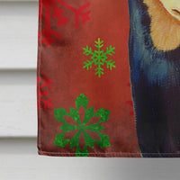 Min Pin Red and Green Snowflakes Holiday Christmas Flag Canvas House Size