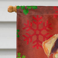 Airedale Red Green Snowflakes Christmas Flag Canvas House Size