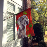 Weimaraner Red Green Snowflakes Christmas Flag Canvas House Size