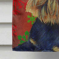 Brussels Griffon Red  Green Snowflakes Holiday Christmas Flag Canvas House Size