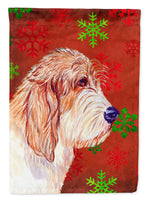 Petit Basset Griffon Vendeen Snowflakes Holiday Christmas Flag House Size