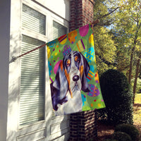 Basset Hound Easter Eggtravaganza Flag Canvas House Size