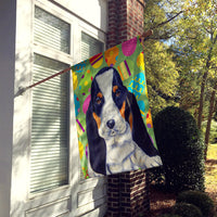 Basset Hound Easter Eggtravaganza Flag Canvas House Size