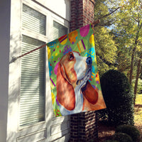 Basset Hound Easter Eggtravaganza Flag Canvas House Size