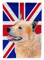 Australian Cattle Dog with English Union Jack British Flag Flag Canvas House Size LH9469CHF