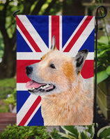 Australian Cattle Dog with English Union Jack British Flag Flag Garden Size