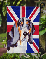 Basset Hound with English Union Jack British Flag Flag Garden Size