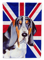 Basset Hound with English Union Jack British Flag Flag Garden Size