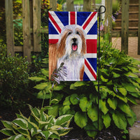 Bearded Collie with English Union Jack British Flag Flag Garden Size