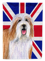 Bearded Collie with English Union Jack British Flag Flag Garden Size