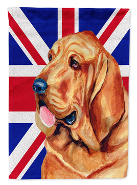 Bloodhound with English Union Jack British Flag Flag Canvas House Size LH9483CHF