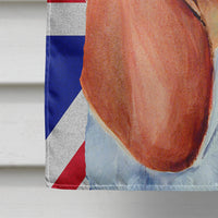 Basset Hound with English Union Jack British Flag Flag Canvas House Size LH9484CHF