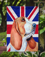 Basset Hound with English Union Jack British Flag Flag Garden Size