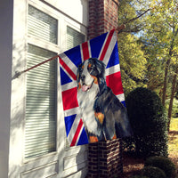 Bernese Mountain Dog with English Union Jack British Flag Flag Canvas House Size LH9486CHF