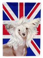 Chinese Crested with English Union Jack British Flag Flag Canvas House Size LH9501CHF