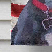 Black Great Dane Puppy USA Patriotic American Flag Flag Canvas House Size LH9544CHF