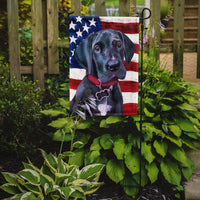 Black Great Dane Puppy USA Patriotic American Flag Flag Garden Size