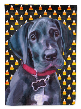 Black Great Dane Puppy Candy Corn Halloween Flag Garden Size