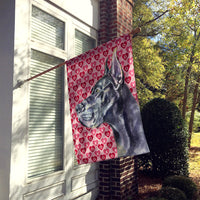 Black Great Dane Hearts Love and Valentine's Day Flag Canvas House Size LH9564CHF