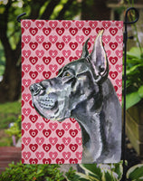 Black Great Dane Hearts Love and Valentine's Day Flag Garden Size LH9564GF