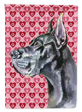 Black Great Dane Hearts Love and Valentine's Day Flag Garden Size LH9564GF