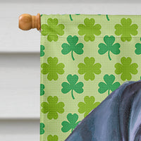 Black Great Dane Puppy St. Patrick's Day Shamrock Flag Canvas House Size LH9572CHF