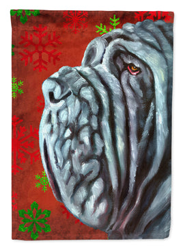 Neapolitan Mastiff Red Snowflakes Holiday Christmas Flag Garden Size LH9575GF