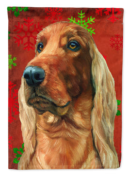 Irish Setter Red Snowflakes Holiday Christmas Flag Canvas House Size LH9576CHF