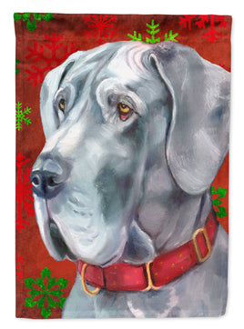 Great Dane Red Snowflakes Holiday Christmas Flag Garden Size LH9577GF