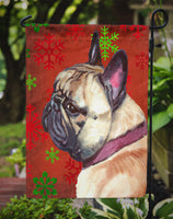 French Bulldog Frenchie Red Snowflakes Holiday Christmas Flag Garden Size LH9580GF