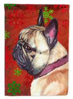 French Bulldog Frenchie Red Snowflakes Holiday Christmas Flag Garden Size LH9580GF