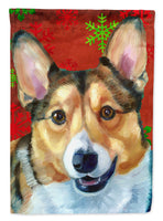 Corgi Red Snowflakes Holiday Christmas Flag Canvas House Size LH9581CHF