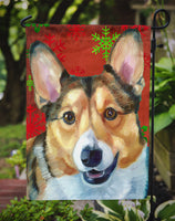 Corgi Red Snowflakes Holiday Christmas Flag Garden Size