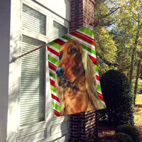 Irish Setter Candy Cane Holiday Christmas Flag Canvas House Size LH9590CHF