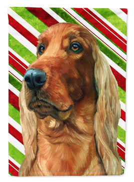 Irish Setter Candy Cane Holiday Christmas Flag Canvas House Size LH9590CHF