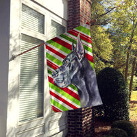 Black Great Dane Candy Cane Holiday Christmas Flag Canvas House Size LH9592CHF