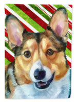 Corgi Candy Cane Holiday Christmas Flag Canvas House Size LH9595CHF