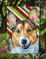 Corgi Candy Cane Holiday Christmas Flag Garden Size