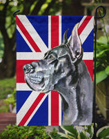 Black Great Dane with English Union Jack British Flag Flag Garden Size LH9599GF