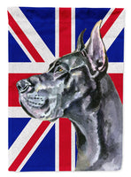 Black Great Dane with English Union Jack British Flag Flag Garden Size LH9599GF