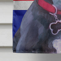 Black Great Dane Puppy with English Union Jack British Flag Flag Canvas House Size LH9600CHF