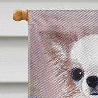 Chihuahua White Flowers Flag Canvas House Size MH1019CHF