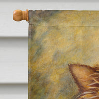 Chihuahua Long Hair Brown Flag Canvas House Size MH1036CHF