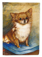 Chihuahua Long Hair Brown Flag Canvas House Size MH1036CHF