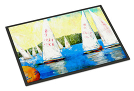 Sailboats Round the Mark Indoor or Outdoor Mat 24x36 Doormat