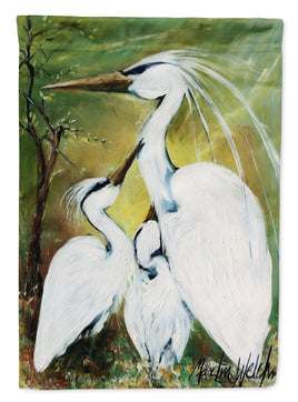 Blessing at Feeding Time Egret Family Flag Garden Size MW1186GF