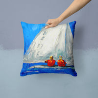 Sailboat Two's Company Fabric Decorative Pillow MW1360PW1414