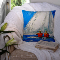 Sailboat Two's Company Fabric Decorative Pillow MW1360PW1414